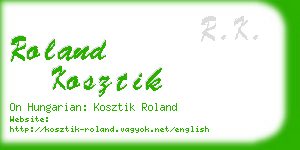 roland kosztik business card